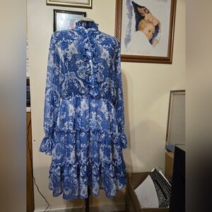 Blackmilk button up dress with porcelain design
